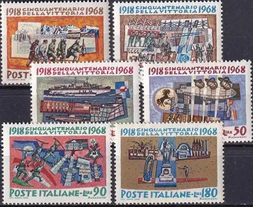 ITALIEN 1968 Mi-Nr. 1283/88 ** MNH