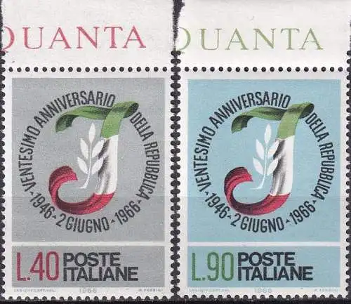ITALIEN 1966 Mi-Nr. 1211/12 ** MNH