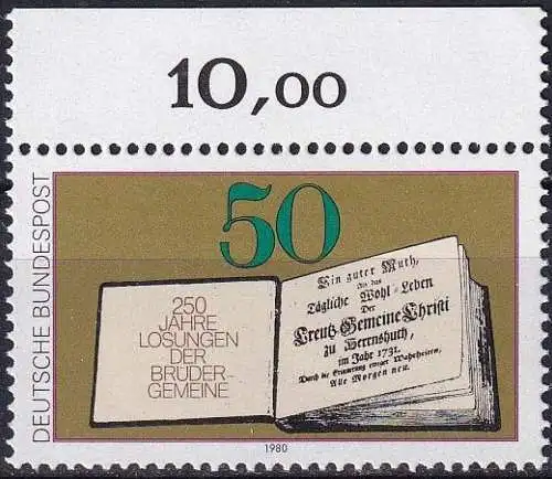 DEUTSCHLAND 1980 Mi-Nr. 1054 ** MNH