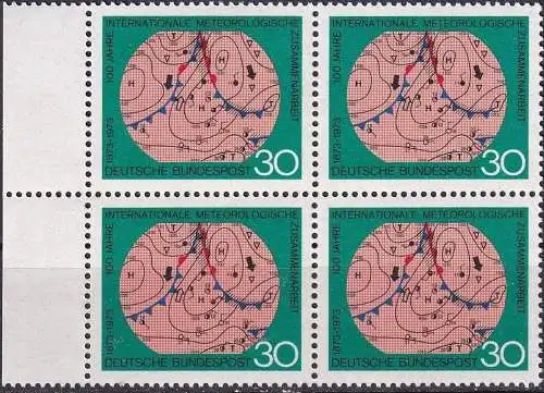 DEUTSCHLAND 1973 Mi-Nr. 760 Viererblock ** MNH