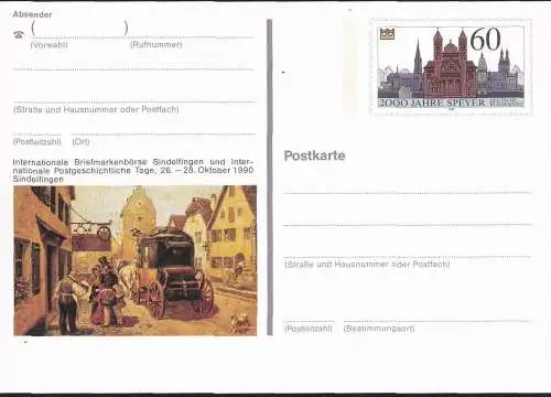 DEUTSCHLAND 1990 Mi-Nr. PSO 23 Postkarte Intern. Briefmarkenbörse Sindelfingen 1990 ungebraucht