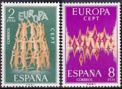 SPANIEN 1972 Mi-Nr. 1985/86 ** MNH - CEPT