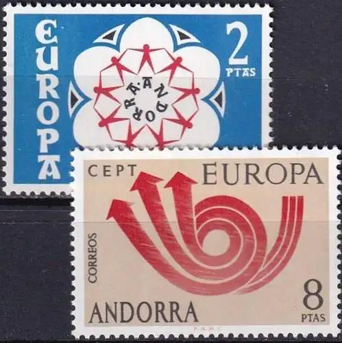 SPAN. ANDORRA 1973 Mi-Nr. 84/85 ** MNH