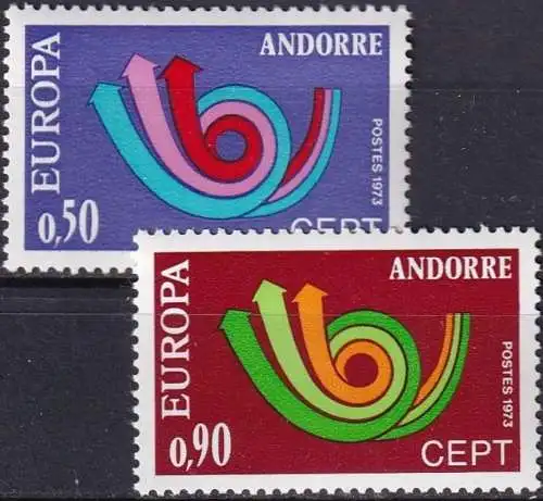 FRANZ. ANDORRA 1973 Mi-Nr. 247/48 ** MNH - CEPT