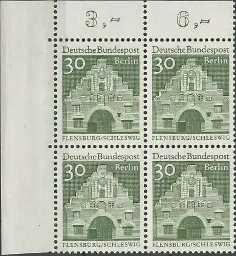 BERLIN 1966 Mi-Nr. 274 Eckrand-Viererblock ** MNH