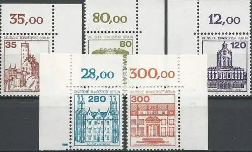 BERLIN 1982 Mi-Nr. 673/77 Eckrand ** MNH