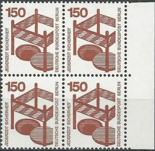 BERLIN 1971 Mi-Nr. 411 Randstück vom Rand ** MNH