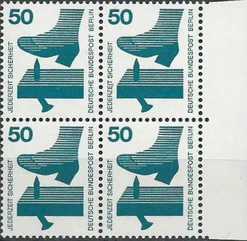 BERLIN 1971 Mi-Nr. 408 Viererblock vom Rand ** MNH