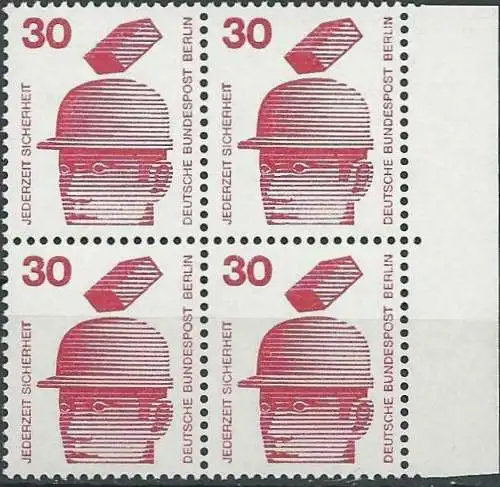 BERLIN 1971 Mi-Nr. 406 Viererblock vom Rand ** MNH