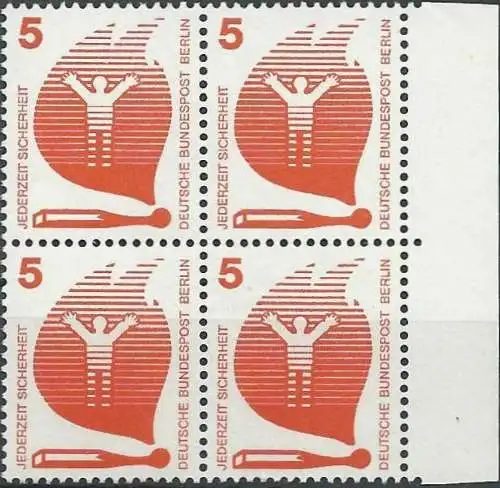 BERLIN 1971 Mi-Nr. 402 Viererblock vom Rand ** MNH