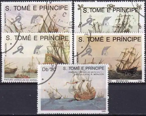 S. TOME E PRINCIPE 1989 Mi-Nr. 1129/33 o used - aus Abo