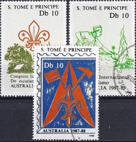 S. TOME E PRINCIPE 1988 Mi-Nr. 1068/70 o used - aus Abo