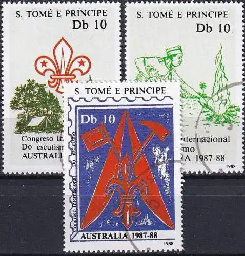 S. TOME E PRINCIPE 1988 Mi-Nr. 1068/70 o used - aus Abo