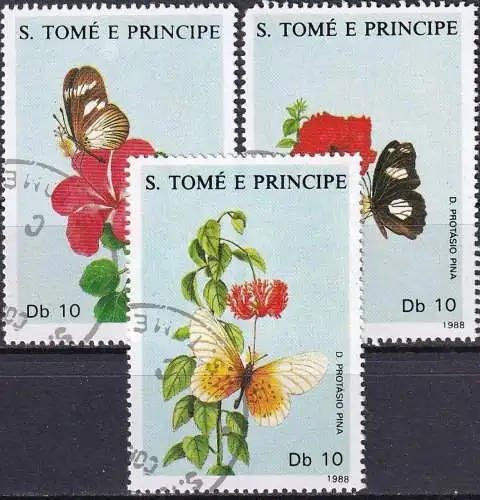 S. TOME E PRINCIPE 1988 Mi-Nr. 1062/64 o used - aus Abo