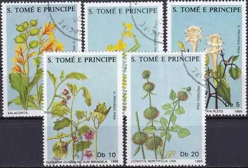 S. TOME E PRINCIPE 1988 Mi-Nr. 1036/40 o used - aus Abo