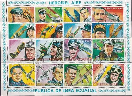 REPUBLICA DE GUINEA ECUATORIAL 1974 Mi-Nr. Helden der Luftfahrt o used - aus Abo