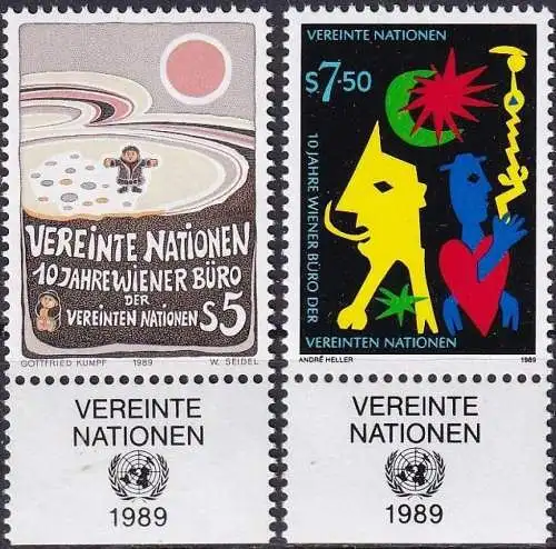 UNO WIEN 1989 Mi-Nr. 94/95 ** MNH