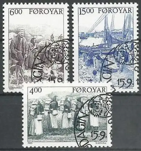 FÄRÖER 1995 Mi-Nr. 285/87 o used - aus Abo