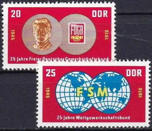 DDR 1970 Mi-Nr. 1577/78 ** MNH