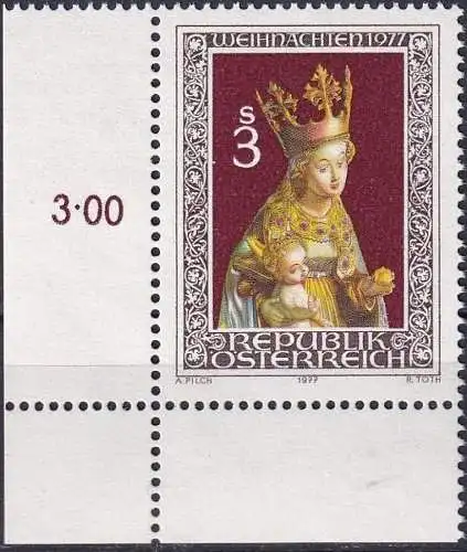 ÖSTERREICH 1977 Mi-Nr. 1562 Eckrand ** MNH