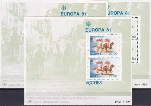 AZOREN 1981 Mi-Nr. Block 2 3 Stück ** MNH - CEPT