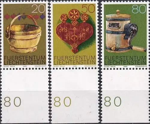 LIECHTENSTEIN 1980 Mi-Nr. 747/49 ** MNH