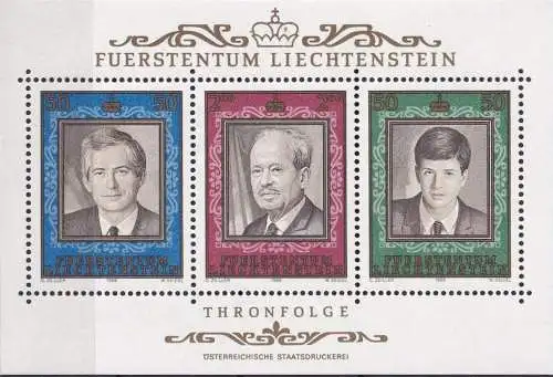 LIECHTENSTEIN 1988 Mi-Nr. Block 13 ** MNH