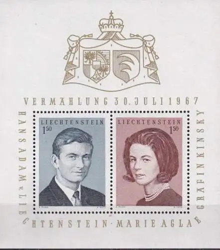 LIECHTENSTEIN 1967 Mi-Nr. Block 7 ** MNH