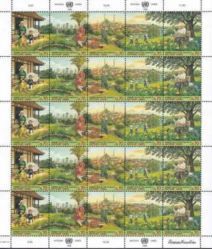 UNO GENF 1996 Mi-Nr. 292/96 Kleinbogen ** MNH