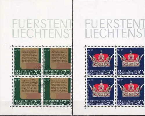 LIECHTENSTEIN 1971 Mi-Nr. 546/47 Eckrand-Viererblock o used - aus Abo