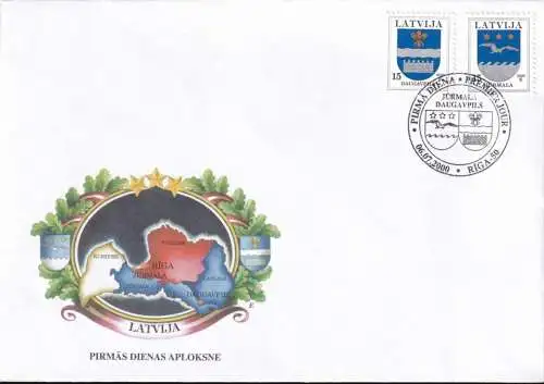 LETTLAND 2000 Mi-Nr. 521/22 I FDC