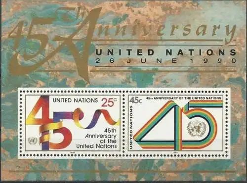 UNO NEW YORK 1990 Mi-Nr. Block 11 ** MNH