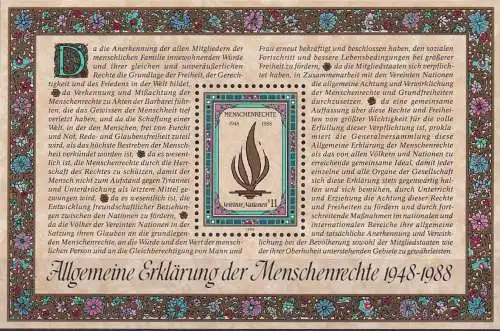 UNO WIEN 1988 Mi-Nr. Block 4 ** MNH