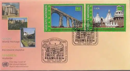 UNO WIEN 2000 Mi-Nr. 317/18 FDC