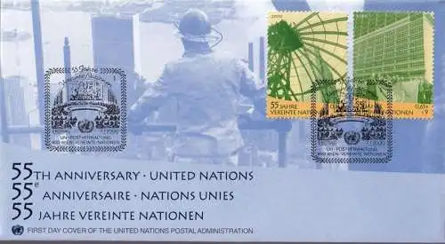 UNO WIEN 2000 Mi-Nr. 309/10 FDC