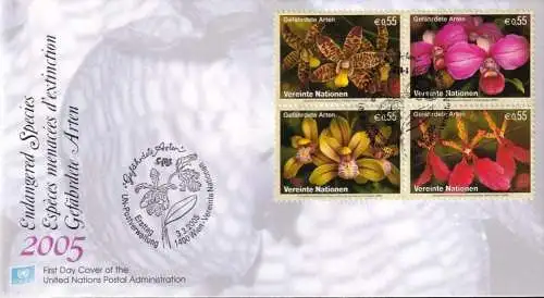 UNO WIEN 2005 Mi-Nr. 435/38 FDC