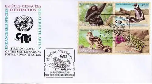 UNO WIEN 2002 Mi-Nr. 357/60 FDC