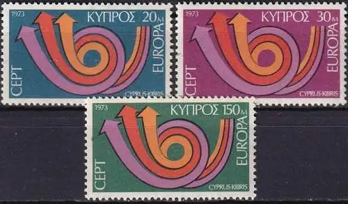 ZYPERN 1973 Mi-Nr. 389/91 ** MNH