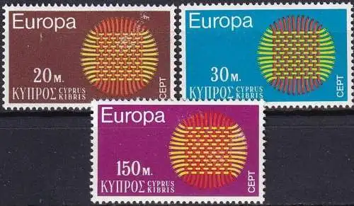 ZYPERN 1970 Mi-Nr. 332/34 ** MNH - CEPT