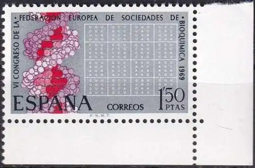 SPANIEN 1969 Mi-Nr. 1807 Eckrand ** MNH - CEPT
