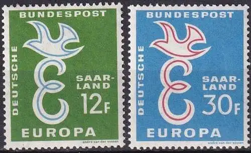 SAARLAND 1958 MI-Nr. 439/40 ** MNH