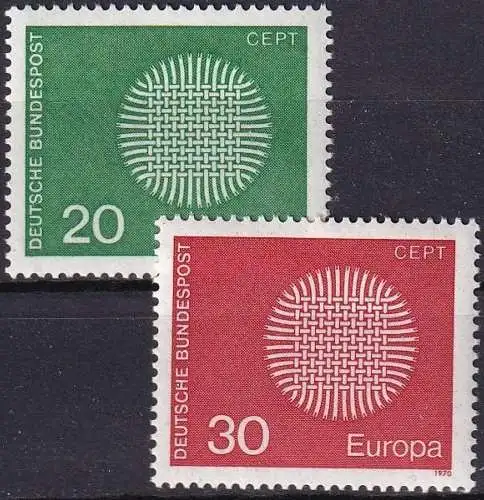 DEUTSCHLAND 1970 Mi-Nr. 620/21 ** MNH - CEPT