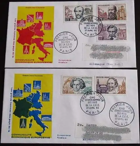 FRANKREICH 1962 Mi-Nr. 1432/36 FDC