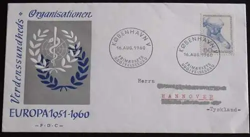 DÄNEMARK 1960 Mi-Nr. 385 FDC