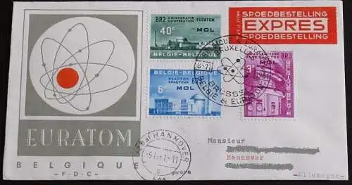 BELGIEN 1961 Mi-Nr. 1255/57 FDC