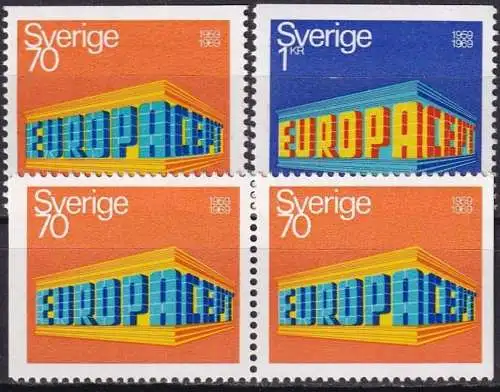 SCHWEDEN 1969 Mi-Nr. 634/35 ADD ** MNH