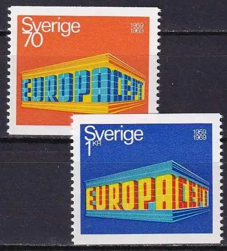 SCHWEDEN 1969 Mi-Nr. 634/35 A ** MNH