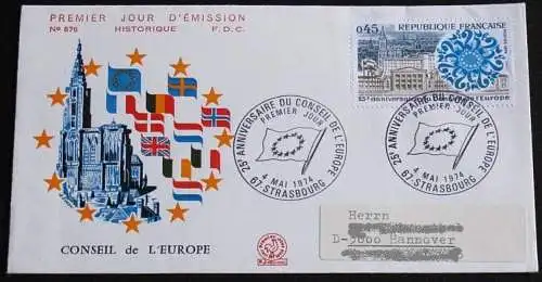 FRANKREICH 1974 Mi-Nr. 1872 FDC