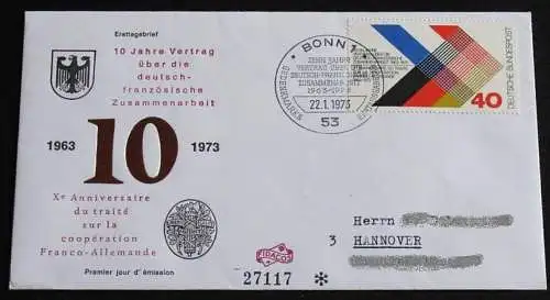 DEUTSCHLAND 1973 Mi-Nr. 753 FDC