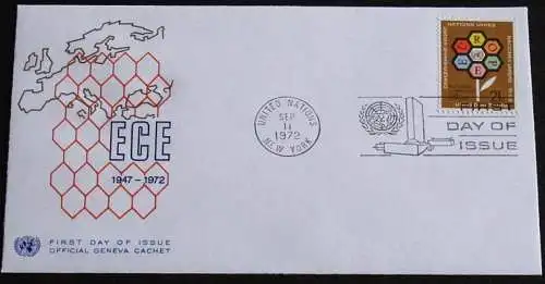 UNO NEW YORK 1972 Mi-Nr. 251 FDC